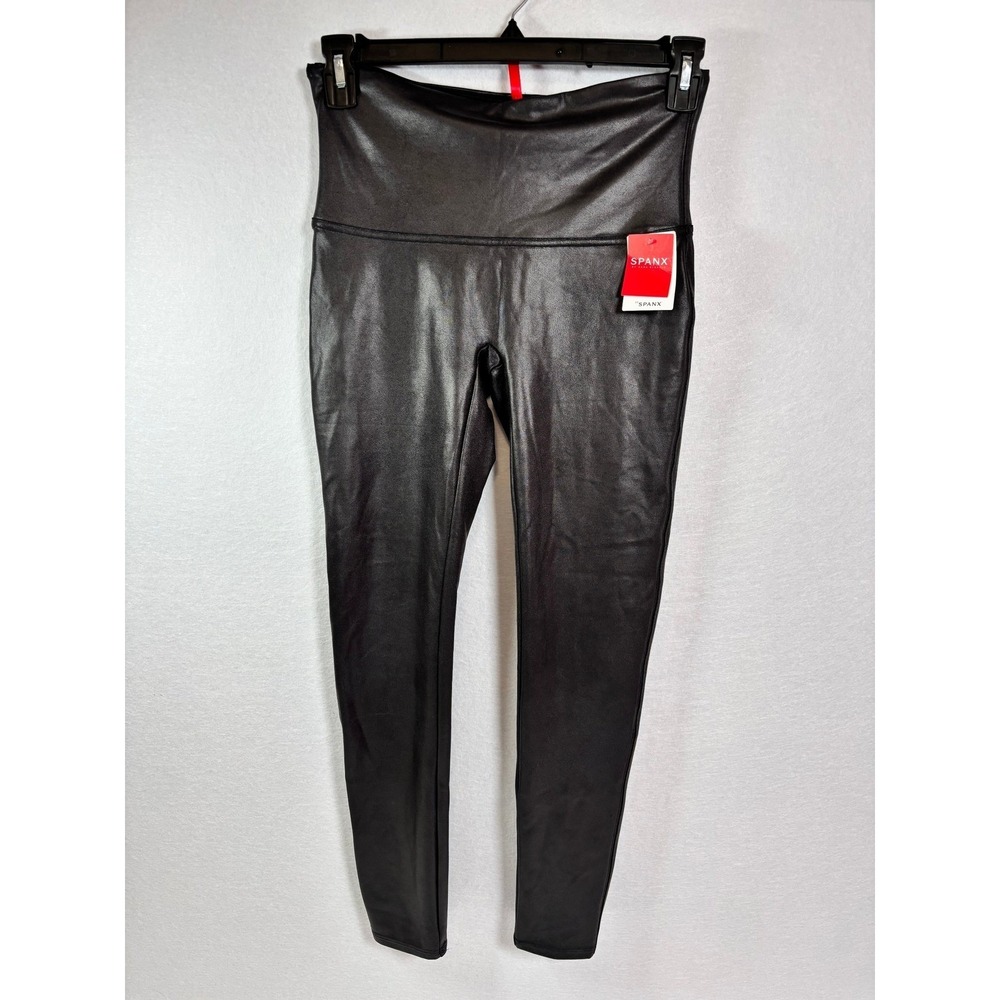 Spanx Faux Leather Leggings Black High Waist XL A278540 New With Tags